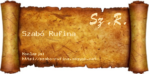 Szabó Rufina névjegykártya